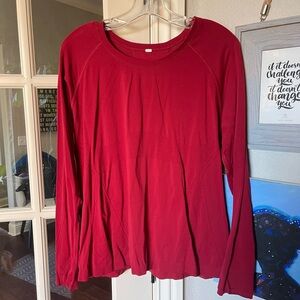 Athleta Momentum Women's Candy Red Long Sleeve Top 1X
